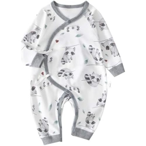 100% Organic Cotton Soft 0-6 Months Newborn Baby Romper Jumpsuits for Boys and Girls Unisex Long Sleeve