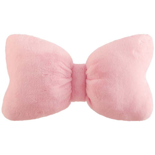 Your Zone Kids Bow Shaped Plush Body Pillow, Pink, Soft & Cozy, for Kids and Teens
