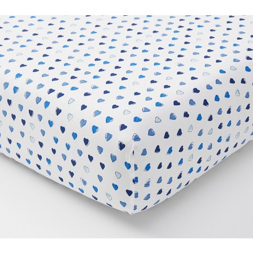 Roller Rabbit Multi Hearts Organic Crib Fitted Sheet