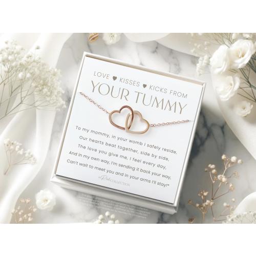 Mommy To Be Necklace from Baby in the Womb Mothers Day Gift for New Mom Baby Shower Pregnant Wife Mother to Be Expecting Mom from the Tummy