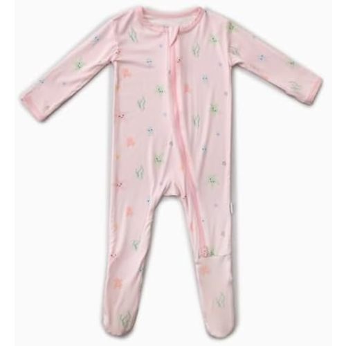 Bamboo Little Soft Baby Footie Pajamas, Baby Clothes, Newborn Sleepers, 95% Viscose and 5% Spandex, 0-24 Months