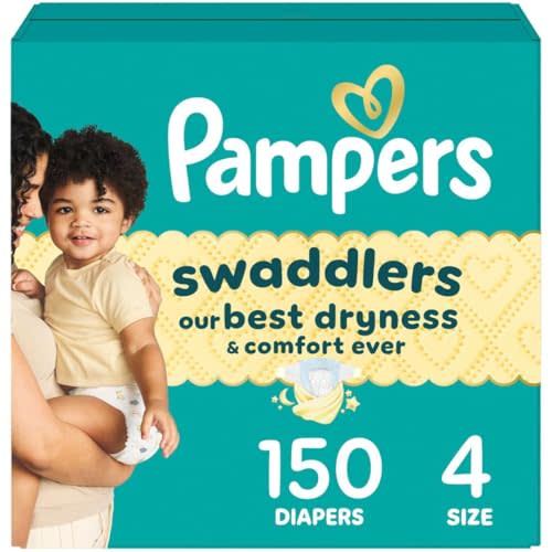 Pampers Baby Diapers - Swaddlers - Size 4, 150 Count, Ultra Absorbant Disposable Infant Diaper