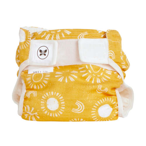 Honest® - Cotton Muslin NextGen Hybrid Reusable Cloth Diaper Cover - Shine On, Small - 8-15 lbs