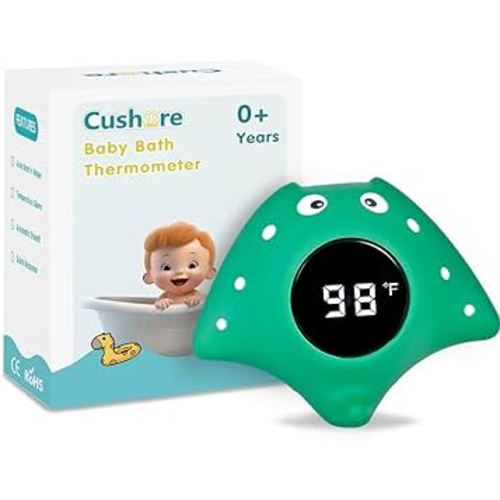 Baby Bath Thermometer Safety, Auto ON/Off Waterproof Bathtub Thermometer, Digital Shower Water Temperature Sensor, Bathtub Floating Toy, Ray