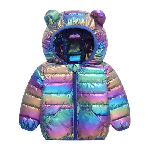 Maqroz Toddler Winter Coat Warm Girls Boys Puffer Jacket with Hood Sparkling Lightweight Full Zip Cozy Quilted Coat Thermal Hooded Down Jackets with Pockets Cold Weather Outfits, Sizes 12M-5T