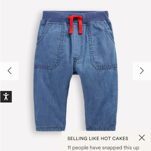 Cosy Lined Pants-Blue Chambray | Boden USA