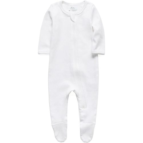 O2 BABY Baby Boys Girls Organic Cotton Zip-Front Sleeper Pajamas, Footed Sleep 'n Play