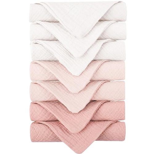Baby Muslin Washcloths 7 Pack - Apricot Color
