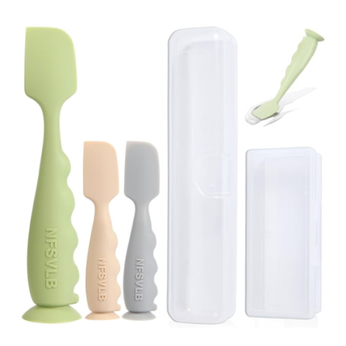 Baby Diaper Cream Spatula with Case-1 Large 2 Mini Butt Paste Spatula with 2 Travel Case-Soft Baby Butt spatula baby Diaper Cream Applicator-Diaper Rash spatula Bum Spatulas Brush