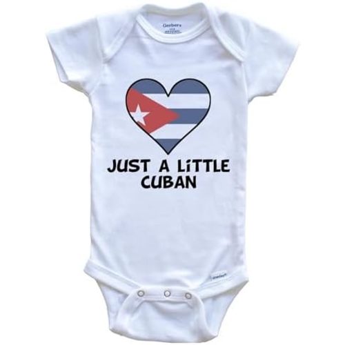 Just A Little Cuban One Piece Baby Bodysuit - Funny Cuba Flag Baby Bodysuit