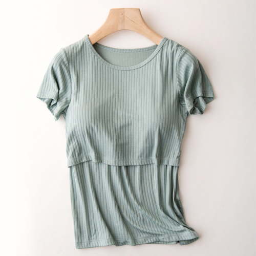 Rciityk Women's Nursing Short Sleeve Tops Summer Breastfeeding T-Shirt Casual Crew Neck Solid Postpartum Tee Shirt - Spring/Summer Savings Clearance