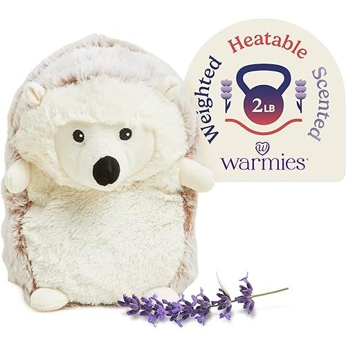 warmies Microwavable & Weighted Stuffed Animals, Hedgehog - Heated Stuffed Animal Plushie for Warmth & Comfort - Cute Soft Plush Toys for Adults & Children (Boys, Girls, Babies & Toddlers)