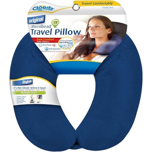 Cloudz Microbead Travel Neck Pillow - Blue