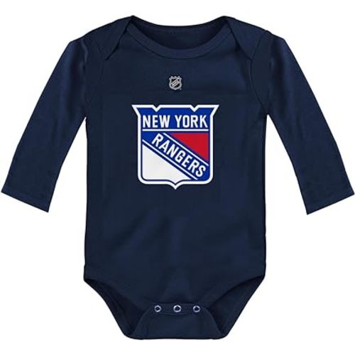 Outerstuff NHL Newborn & Infants 0-24 Months Primary Logo Long Sleeve Onesie Bodysuit Creeper Romper