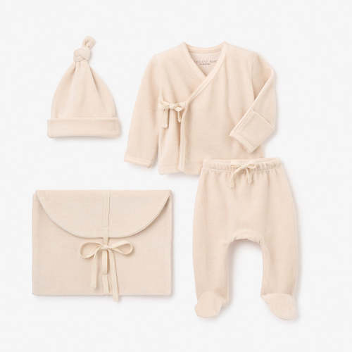 Taupe Velour Layette Set TAUPE / NB