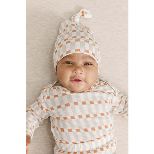 Biscotti Check Knotted Hat