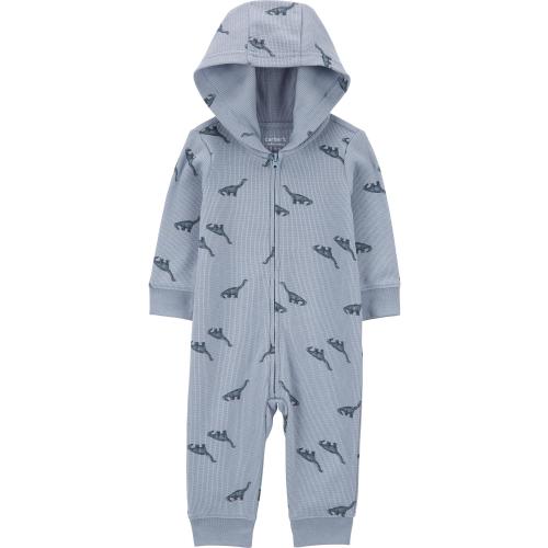 Carters Baby Boy Hooded Jumpsuit - Blue Dinosaur