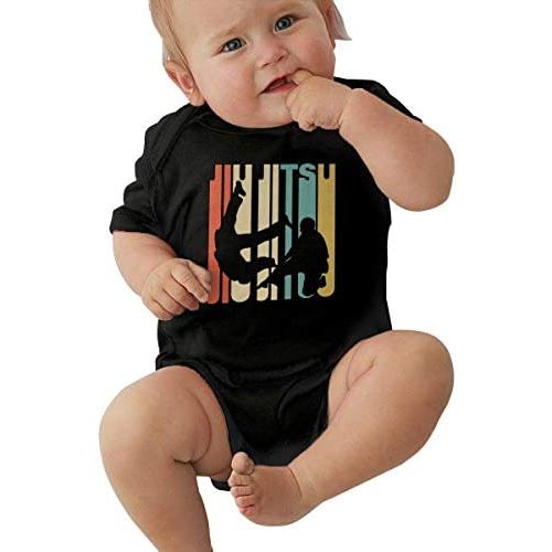 Vintage Style Jiu Jitsu Silhouette Baby Onesie Bodysuit Newborn Rompers Unisex