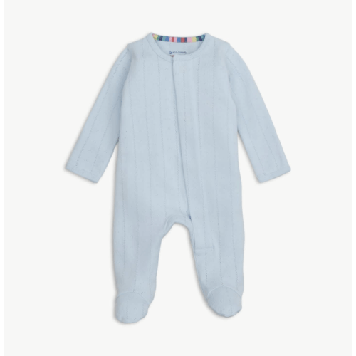 Magnetic Me - Love Lines Blue Organic Cotton Pointelle Magnetic Parent Favorite Footie