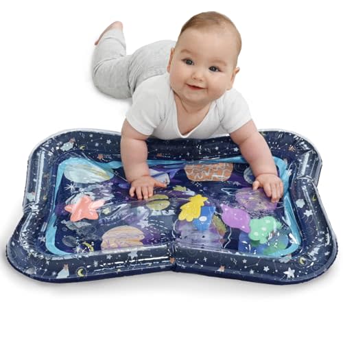 The Peanutshell Tummy Time Water Play Mat for Babies, Girls or Boys - High Contrast Sensory Developmental Toy, Infant Baby Floor Toys Games, Baby Essentials Must Haves - Space