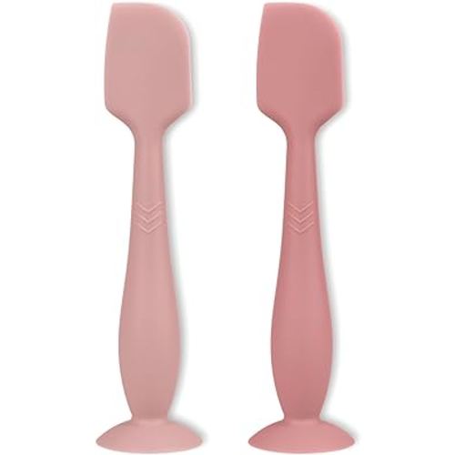 Diaper Cream Applicator Set - Soft Silicone Baby Butt Brush with Suction Base, Baby Butt Spatula, Full Size, 2 Piece - Newborn Baby Essentials (Blush/Mauve)