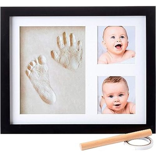 Little Hippo Baby Footprint Kit & Keepsake | Baby Handprint Kit | Baby Hand and Footprint Kit for Infant Gift, New Mom Gift (Black, Standard)
