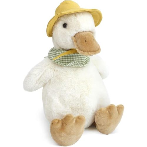 MON AMI Puddles The Duck Stuffed Animal – 13”, Plush Duck Dressed in Hat & Bandana, Cute Plushies for Kids of All Ages, Farm Animals