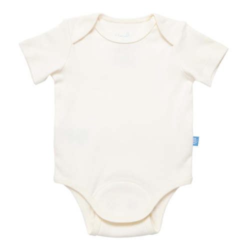 cream organic cotton magnetic bodysuit, 6-9 MO
