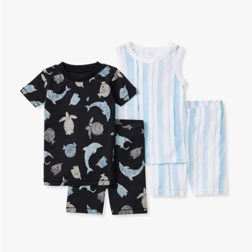 Burt's Bees Baby Baby Boys' Pajamas, Sleeve Tee and Shorts 2-Piece Pj Set, 100% Organic Cotton