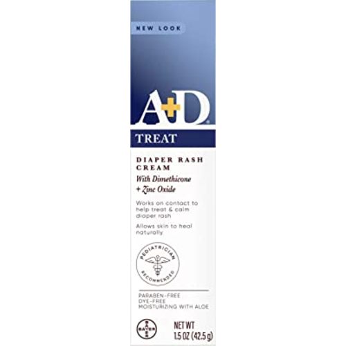 A+D Zinc Oxide Diaper Rash Treatment Cream, Dimenthicone 1%, Zinc Oxide 10%, Easy Spreading Baby Skin Care, 1.5 Ounce Tube, (Packaging May Vary)