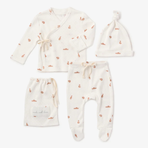 Fox Printed Organic Cotton Layette Set – Elegant Baby