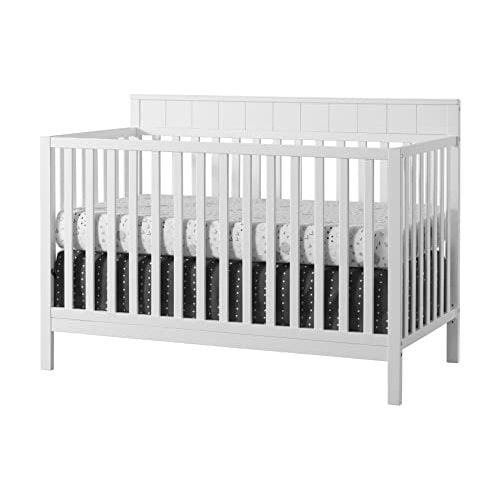 Oxford Baby Logan 4-in-1 Convertible Crib, Snow White, GreenGuard Gold Certified