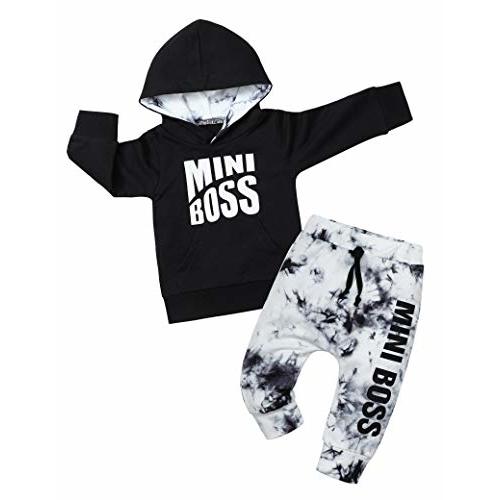 Von kilizo Toddler Baby Boy Clothes Fall Outfits Cute FashionsHoodie Sweatsuit Top+Tie-Dye Pants 2PCS Set