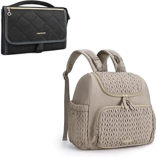 mommore Portable Changing Pad for Baby Newborn and Diaper Bag Small Diaper Backpack