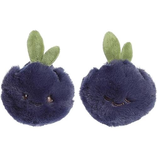 Ebba™ Adorable Precious Produce™ Blueberry Rattle & Crinkle Set Baby Stuffed Animal - Bright & Colorful Design - Interactive Fun - Blue 4 Inches