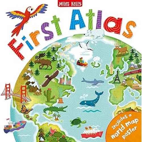 First Atlas-Travel the World with this Brightly Colored Atlas-Includes over 20 Maps and a World Map Poster