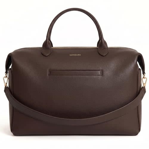 MINKARS Modern Diaper Bag (Maple) - Convertible Tote to Backpack - Microfiber Vegan Leather Hospital Bag for Parents
