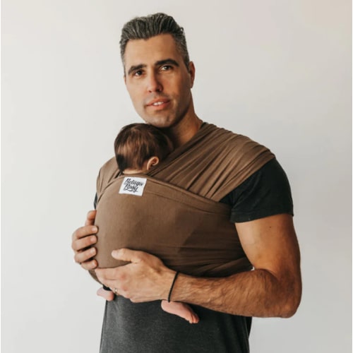 The Fable Beluga Baby Wrap | Americano Brown Bamboo Baby Carrier - Beluga Baby Store