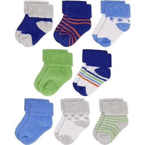 Rising Star Infant Socks for Baby Boys & Girls, Thick Cotton Terry Cuff Winter Warm Socks for Ages 0-12 months (Multicolor Stars)