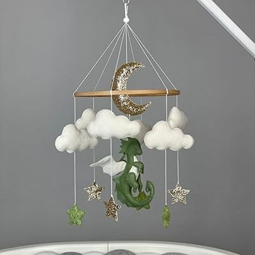 Dragon baby mobile neutral Fantasy baby nursery Dragon crib mobile Baby shower theme fantasy New baby gift