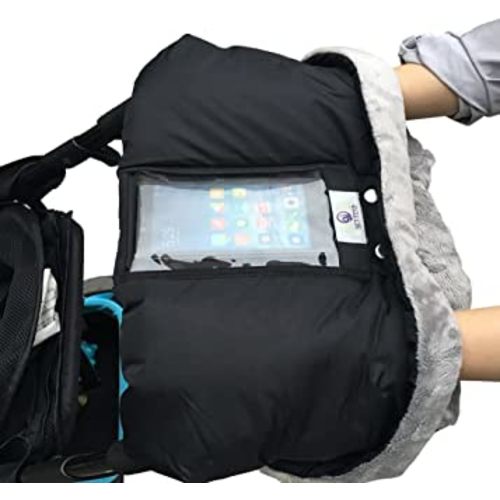 Fleece Stroller Hand Muff, BETITETO Winter Anti-freeze Gloves for Baby Stroller Jogger Pram Water Resistant Warmer Gift for Parents and Caregivers (Black)
