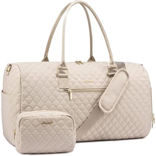 LOVEVOOK Travel Duffle Bag, Weekender Bag for Women with Toiletry Bag, Carry on Overnight Bag with Shoe Compartment, Gym Duffel Bag with Wet Pocket, Mommy Hospital Bags for Labor and Delivery