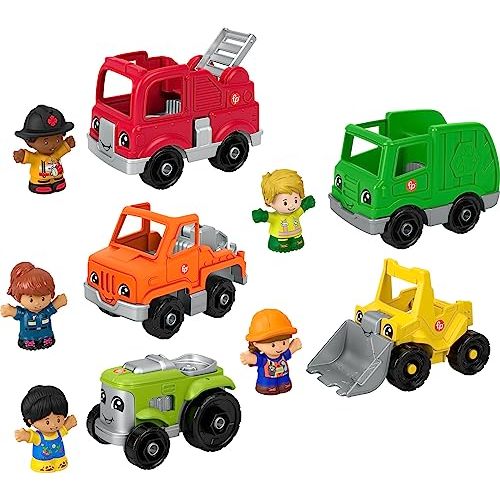 Fisher-Price Little People Toddler Playset Activity Vehicles Set with 10 Toys for Preschool Pretend Play Kids Ages 1+ Years