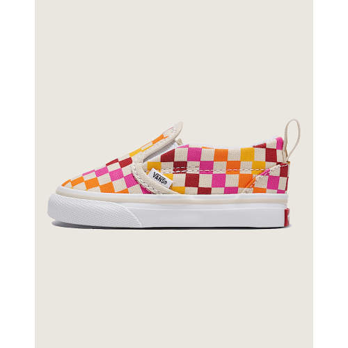 Toddler Classic Slip-On V Checkerboard Shoe in Rainbow / Beige | Vans