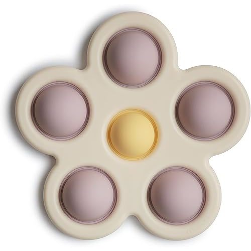 mushie Flower Press Toy (Soft Lilac/Daffodil/Ivory)