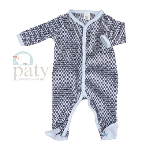 Paty Knit Footie with Pima Trim #219RJ
