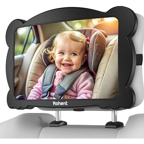 Baby Car Mirror for Rear-Facing Car Seat - Shatterproof, 360° Adjustable, Wide Angle, Clear View, Easy Installation, Safe Acrylic - Ideal for New Parents & Baby Safety