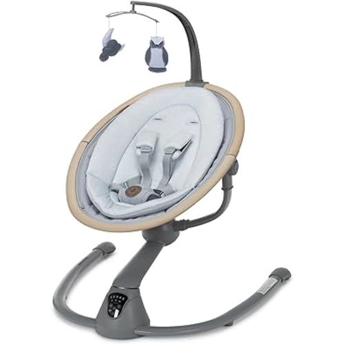 Maxi-Cosi Cassia Baby Swing Classic Slate: Smart Portable Baby Swing with Music, Indoor Baby Swing for Infants, 360 Rotation, Lightweight & Foldable Swing for Baby