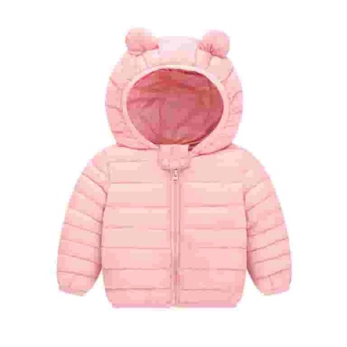 Toddler Fall Jacket Cute Bear Hooded Jacket Windproof Down Jacket for Baby Girls Winter Warm Outerwear 6-12 Months Warm Thick Clothes
