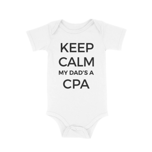 Accounting Baby Bodysuits | Keep Calm My Dad's A CPA Baby Bodysuit